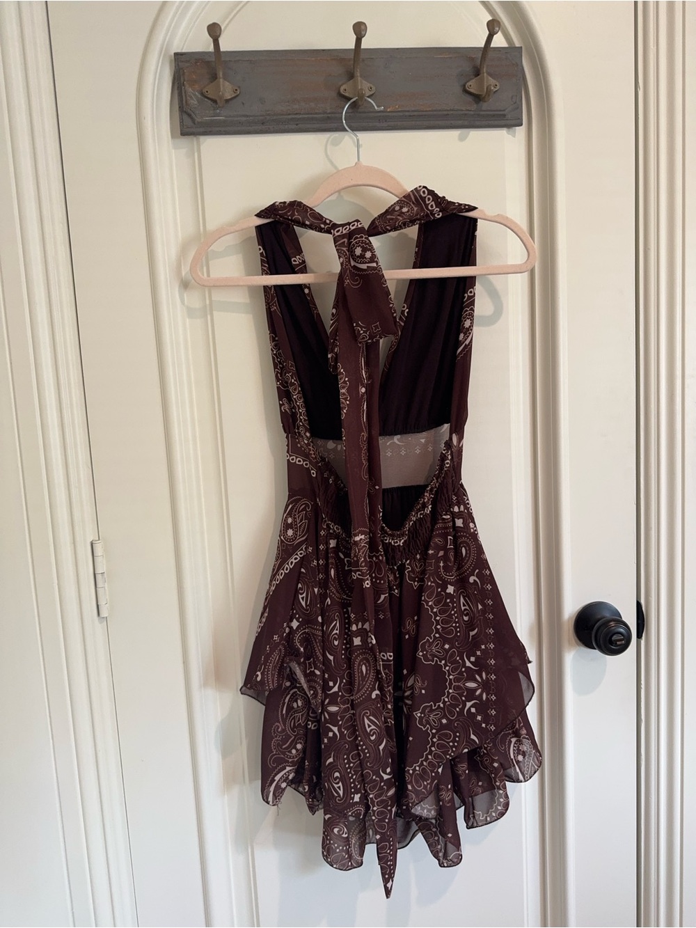 Lovers + Friends Burgundy Paisley Halter Mini Dress - Deep Wine - Picture 5 of 5